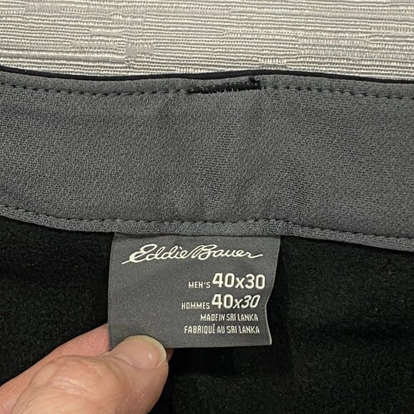 Eddie Bauer Fleece Lined Tech Pants Mens 40 x 30 Black Water Repellent Insulated - Picture 10 of 14